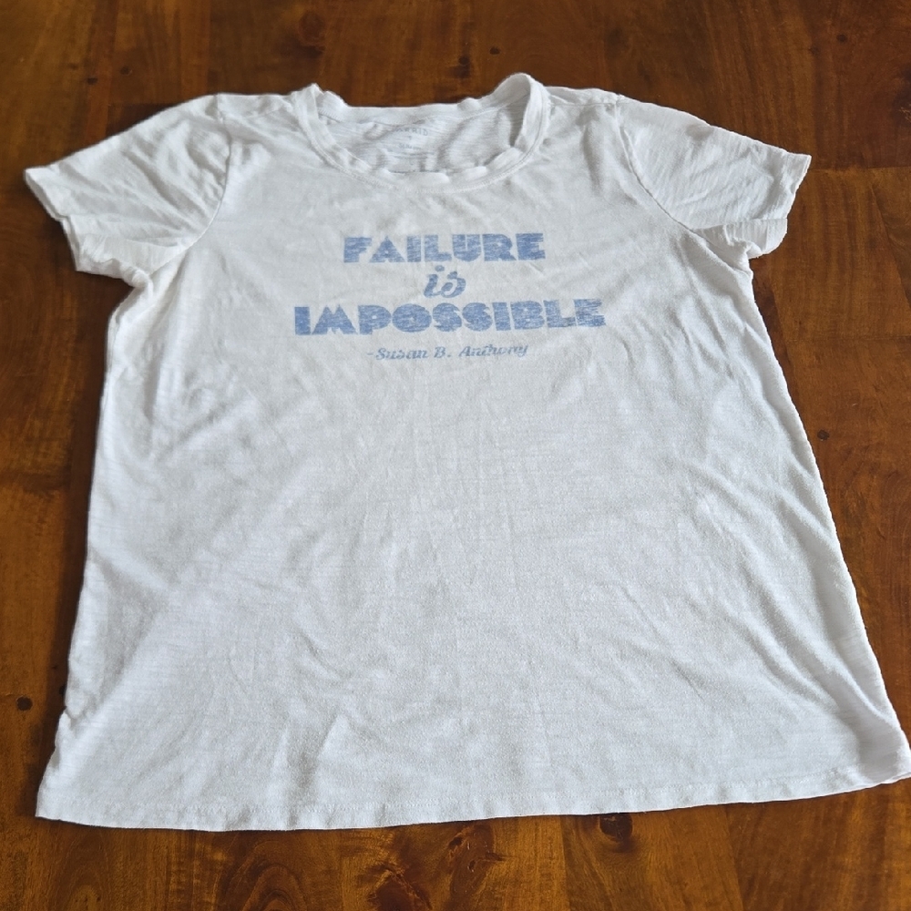 torrid White Tee with Light Blue Graphic - "Failure is Impossible"